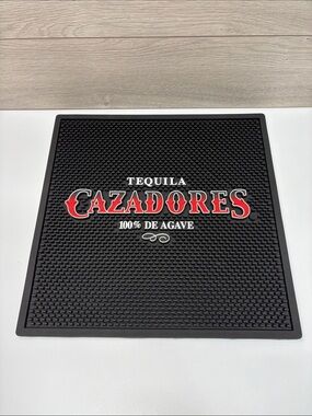 Tequila Black Bar Mat with Red and White Cazadores Logo